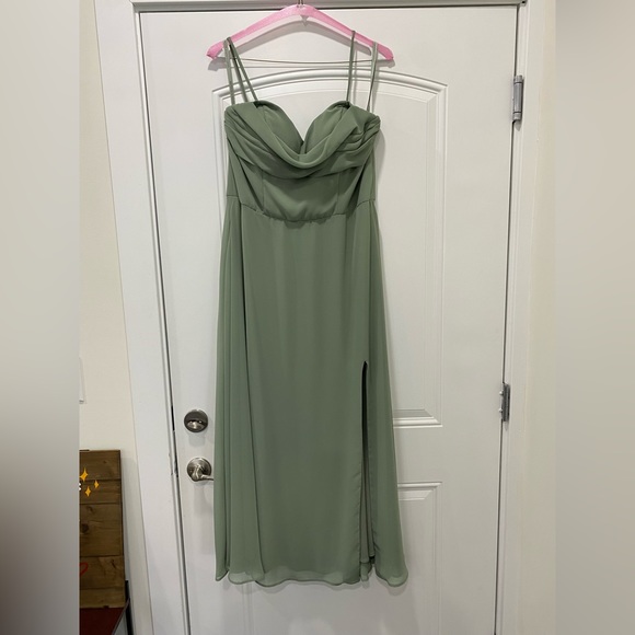 Mori Lee Dress; Sage; Style 21766; Size 18 Street Size 14; ONLY WORN ONCE - Picture 4 of 12